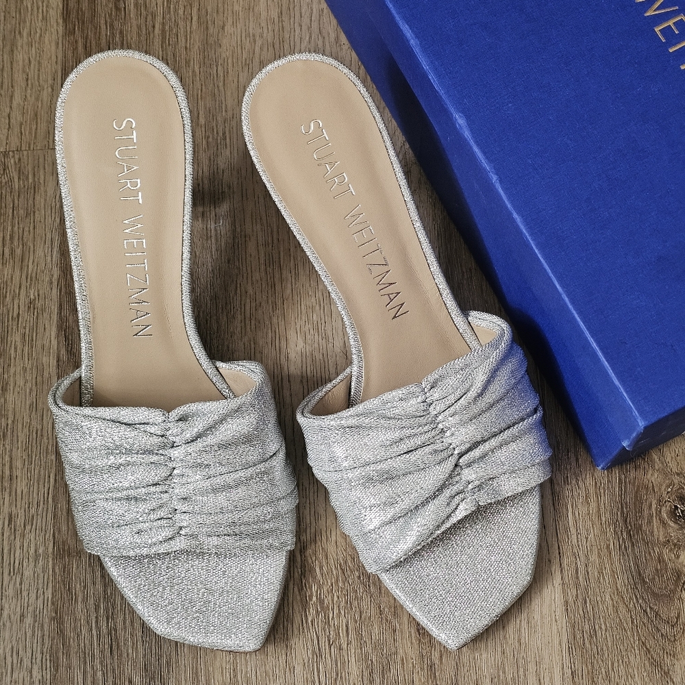 Stuart Weitzman Women's Ruched Sandals Sz 10 B Made In Spain